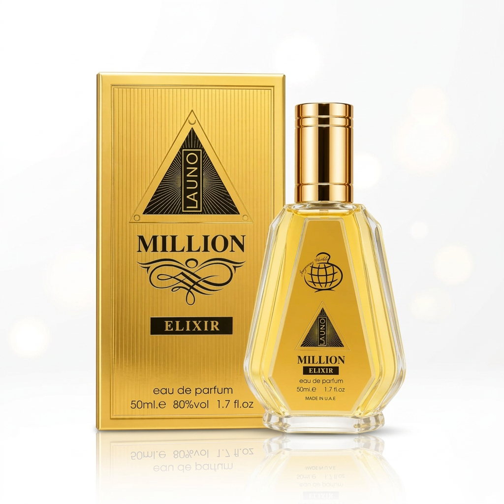 Fragrance World La Uno Million Elixir Eau de Parfum 50 ml Hombre - frasco y presentación