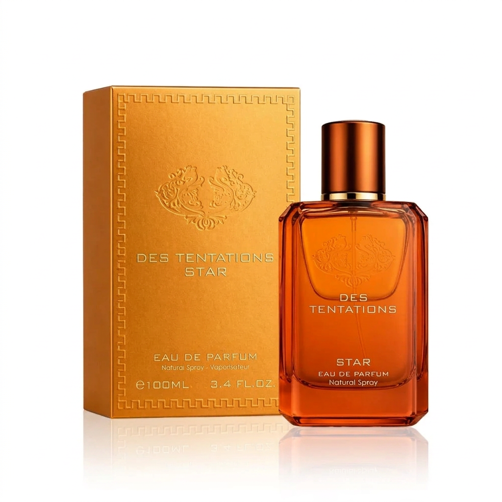 Fragrance World Des Tentation Star Eau de Parfum 100 ml Hombre - frasco y presentación