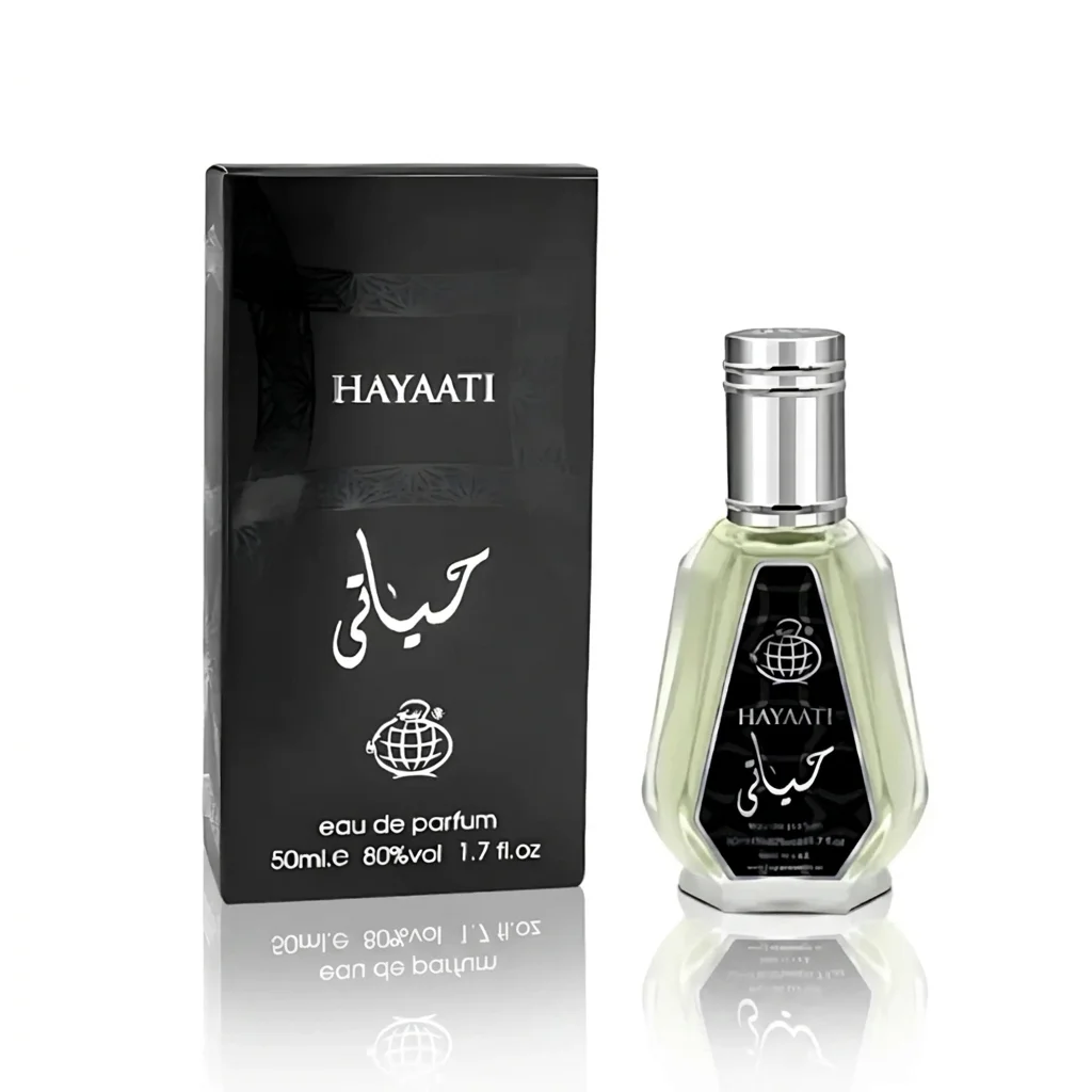 Fragrance World Hayaati Eau de Parfum 50 ml Hombre - frasco y presentación