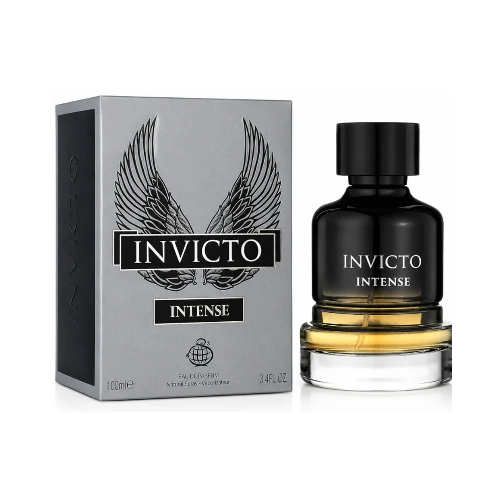 Fragrance World Invicto Intense Eau de Parfum 100 ml Hombre - frasco y presentación