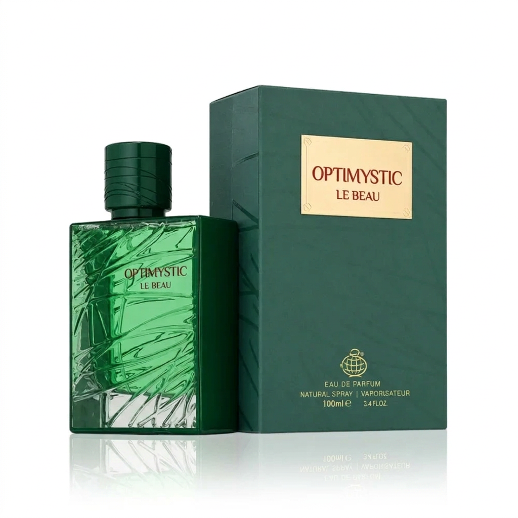Fragrance World Optimystic Le Beau Eau de Parfum 100 ml Hombre - frasco y presentación
