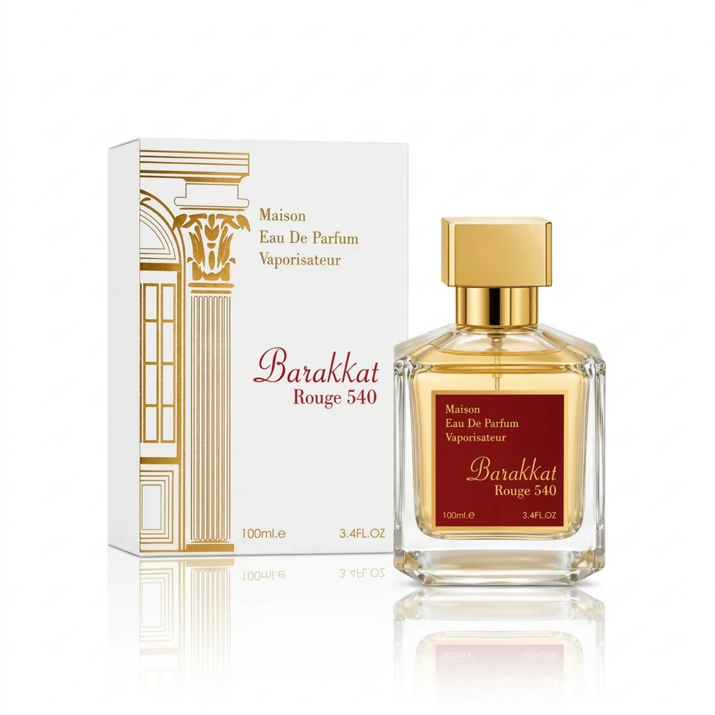 Fragrance World Barakkat Rouge 540 Eau de Parfum 100 ml Unisex - frasco y presentación