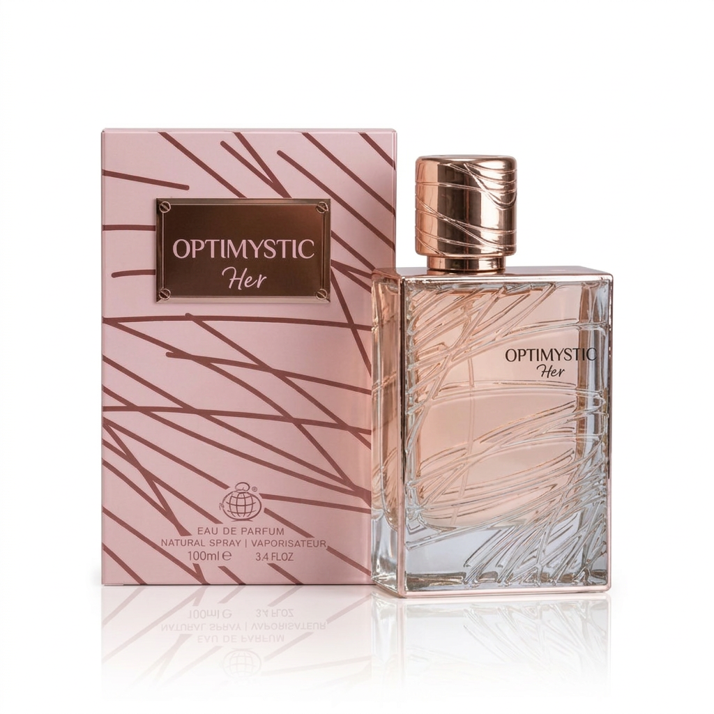 Fragrance World Optimystic Her Eau de Parfum 100 ml Mujer - frasco y presentación