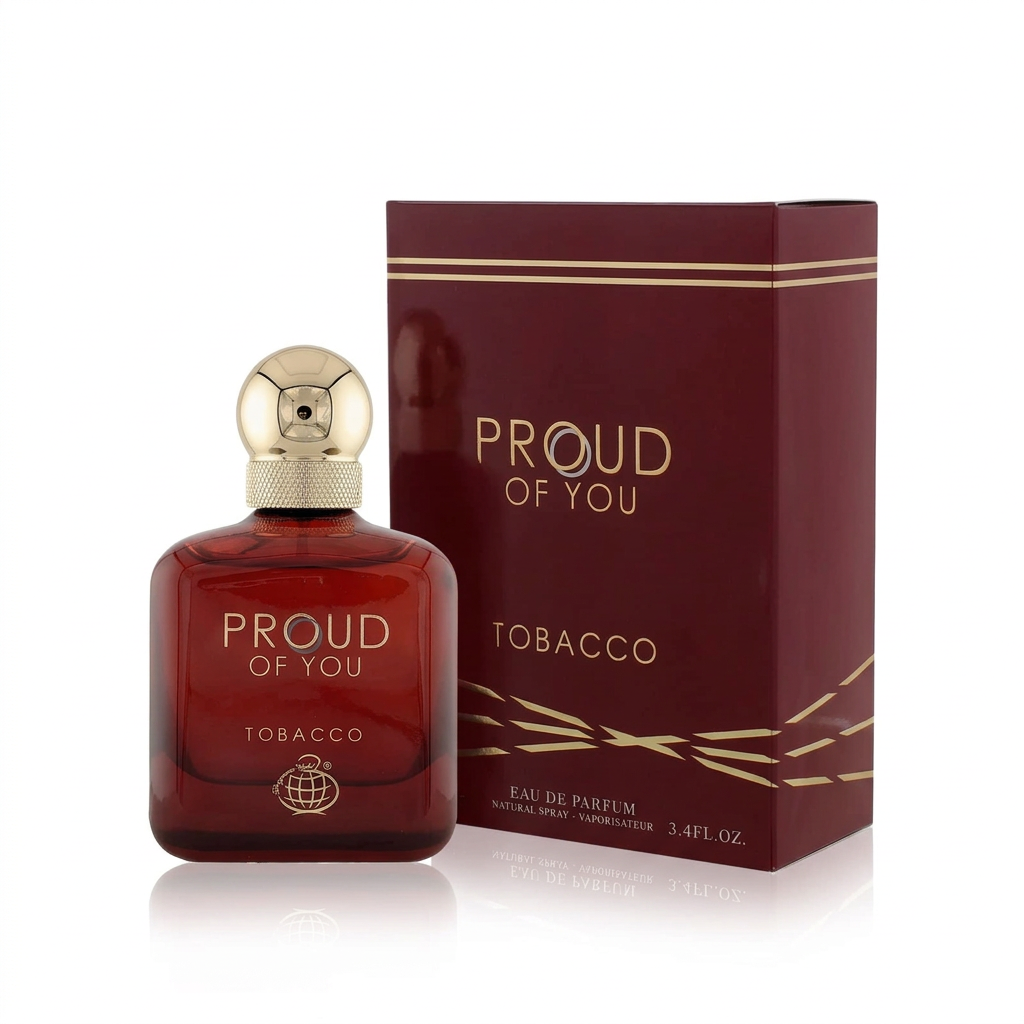 Fragrance World Proud of You Tobacco Eau de Parfum 100 ml Hombre - frasco y presentación