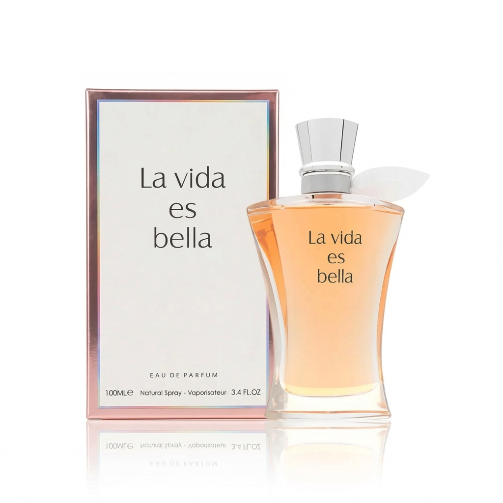 Fragrance World La Vida Es Bella Eau de Parfum 100 ml Mujer - frasco y presentación